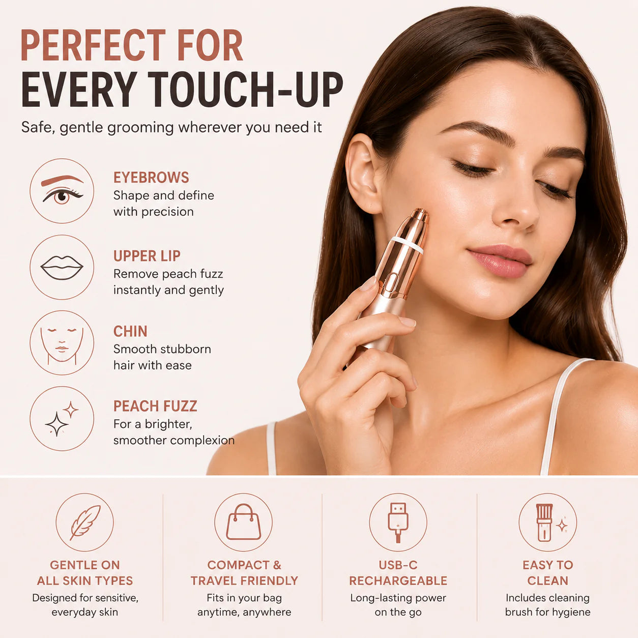 Smooth Skin Trimmer – 2-in-1 Facial & Eyebrow Precision Tool