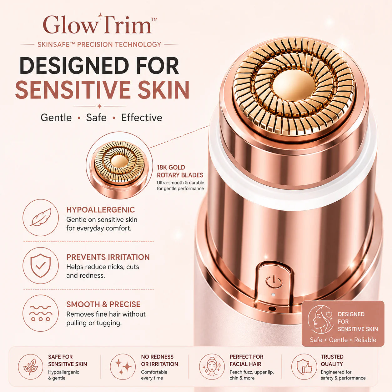 Smooth Skin Trimmer – 2-in-1 Facial & Eyebrow Precision Tool